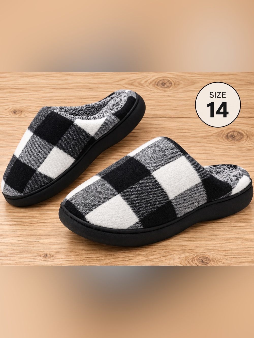 Amazon Black & White Buffalo Check Slip-On Loafers